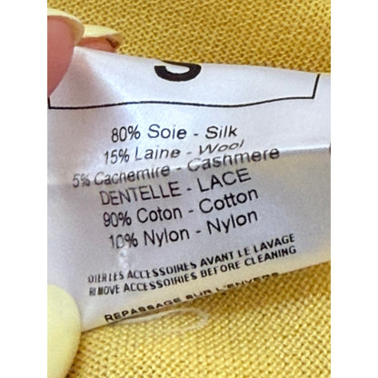 Butter yellow silk cardigan. S