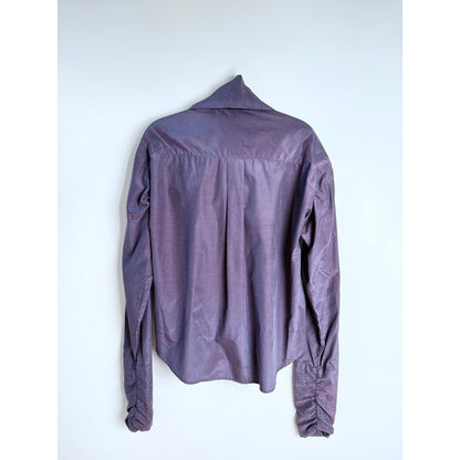 Iconic 1993 blouse with scarf collar and ruched sleeves IT40