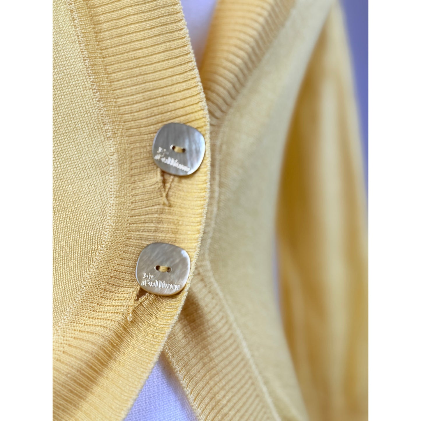 Butter yellow silk cardigan. S