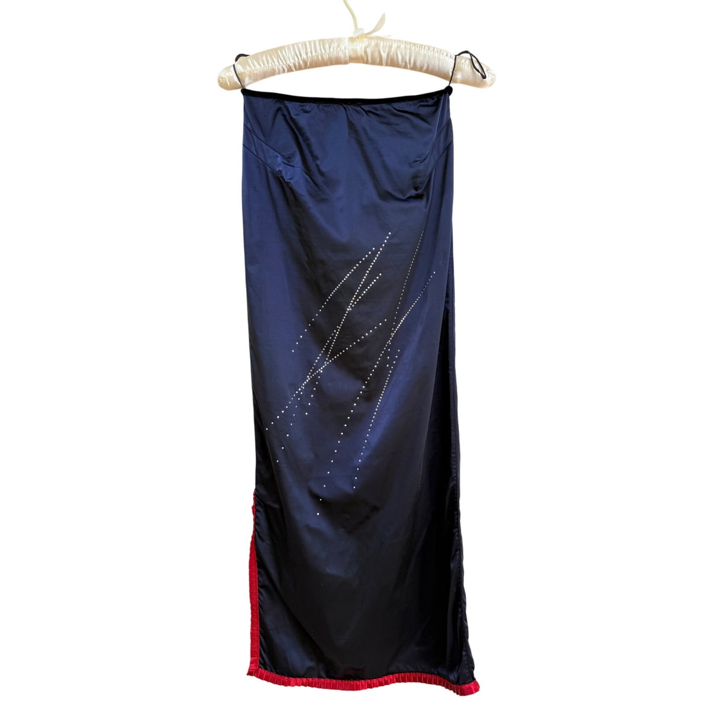 Satin maxi skirt with rhinestone detailing S