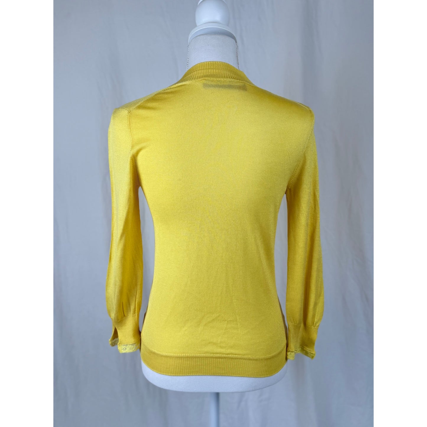 Butter yellow silk cardigan. S