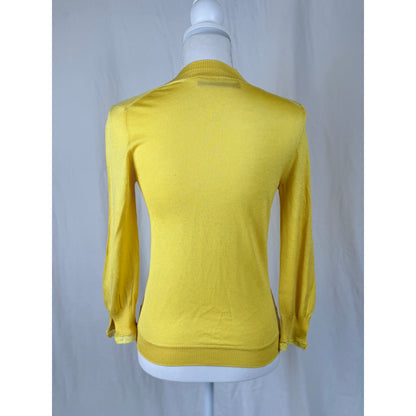 Butter yellow silk cardigan. S