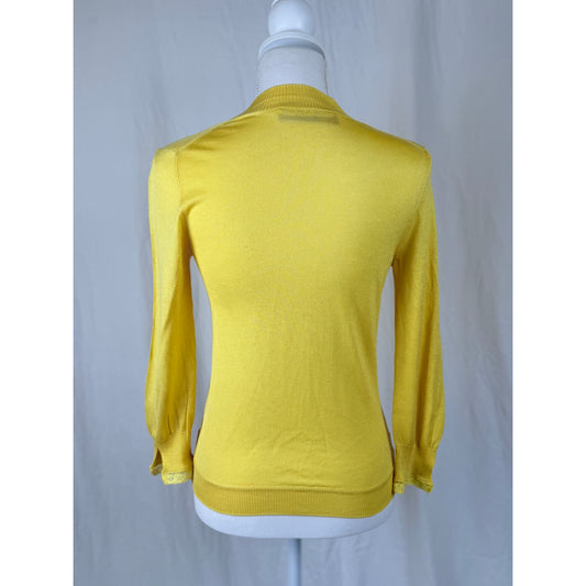 Butter yellow silk cardigan. S