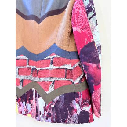 Early ’90s  blazer with photo-collage trompe-l’œil print.