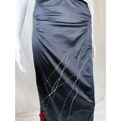 Satin maxi skirt with rhinestone detailing S