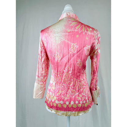 Y2K Roberto Cavalli vintage silk blouse size X