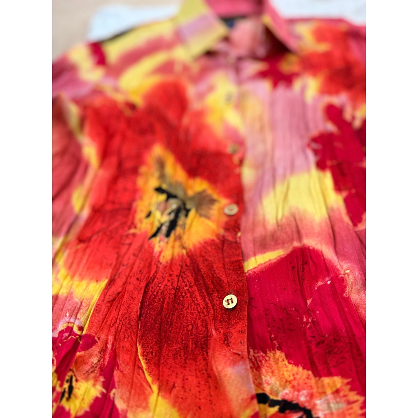 2004 crinkle silk blouse size S