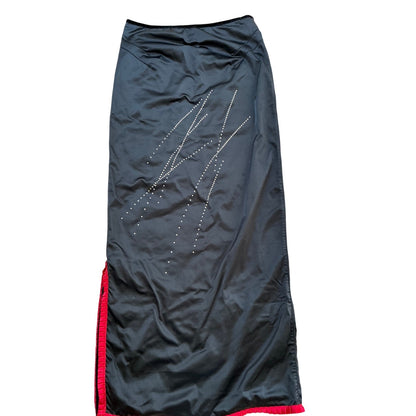 Satin maxi skirt with rhinestone detailing S