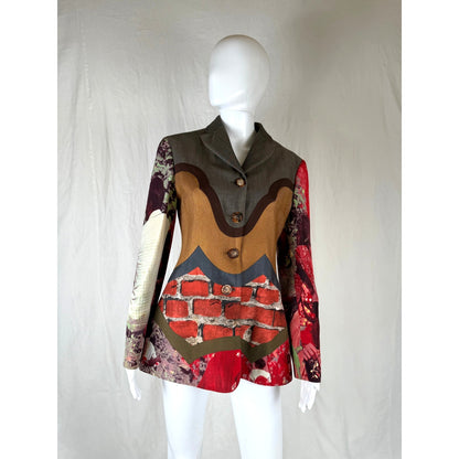 Early ’90s  blazer with photo-collage trompe-l’œil print.