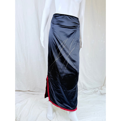 Satin maxi skirt with rhinestone detailing S