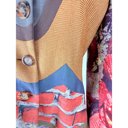 Early ’90s  blazer with photo-collage trompe-l’œil print.