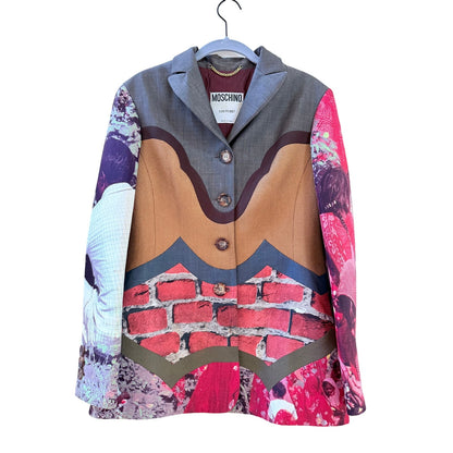 Early ’90s  blazer with photo-collage trompe-l’œil print.