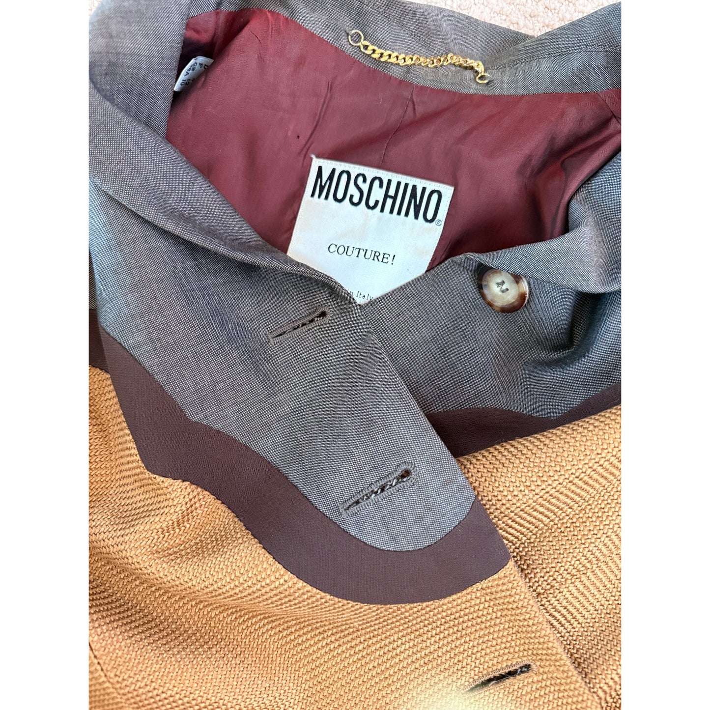 Early ’90s  blazer with photo-collage trompe-l’œil print.