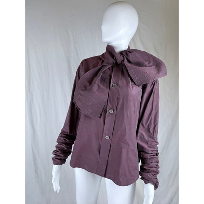 Iconic 1993 blouse with scarf collar and ruched sleeves IT40