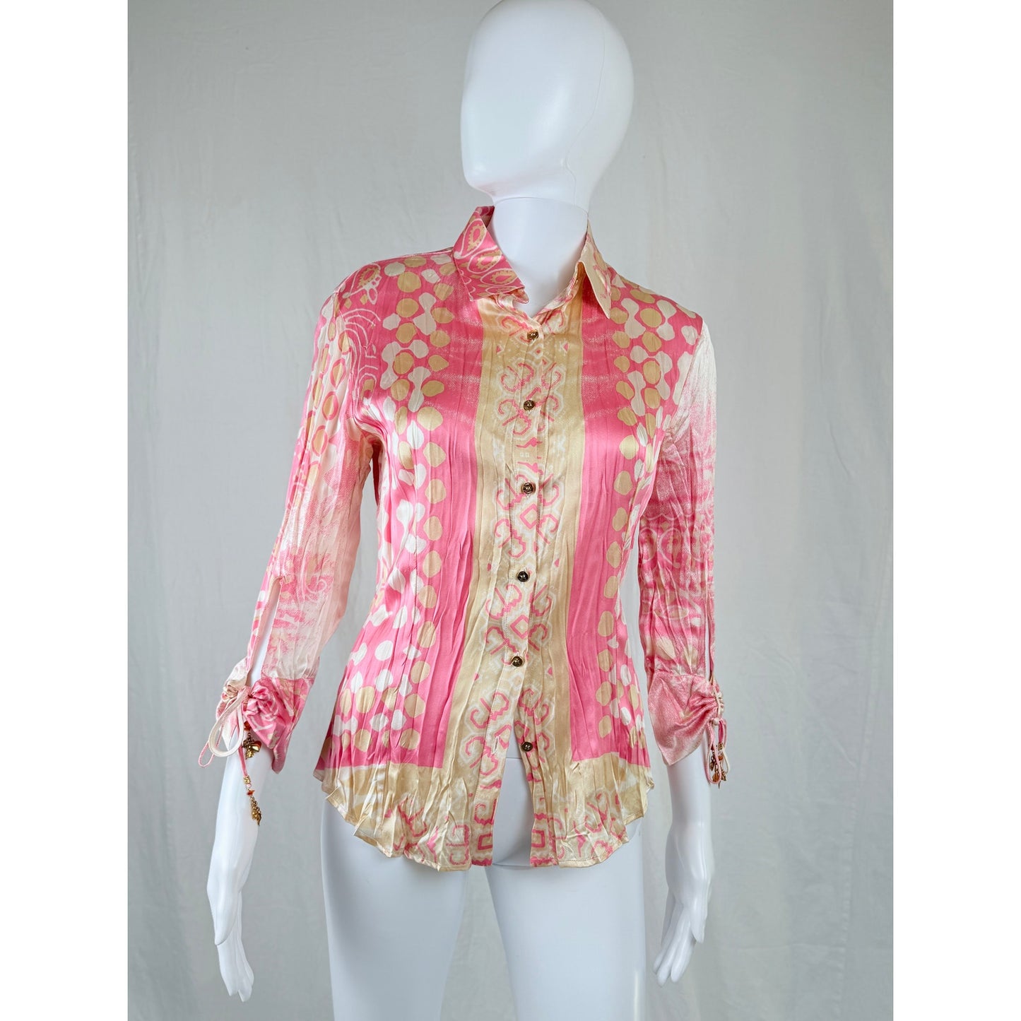 Y2K Roberto Cavalli vintage silk blouse size X