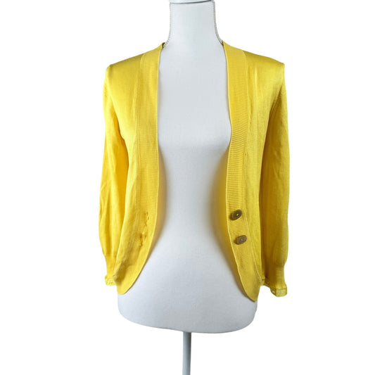 Butter yellow silk cardigan. S