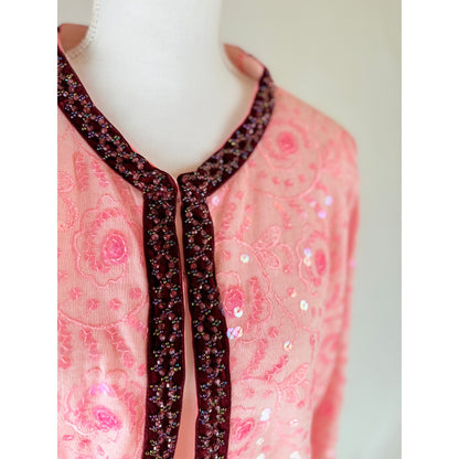 90s sequin embellished cardigan. L