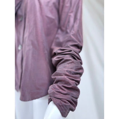 Iconic 1993 blouse with scarf collar and ruched sleeves IT40