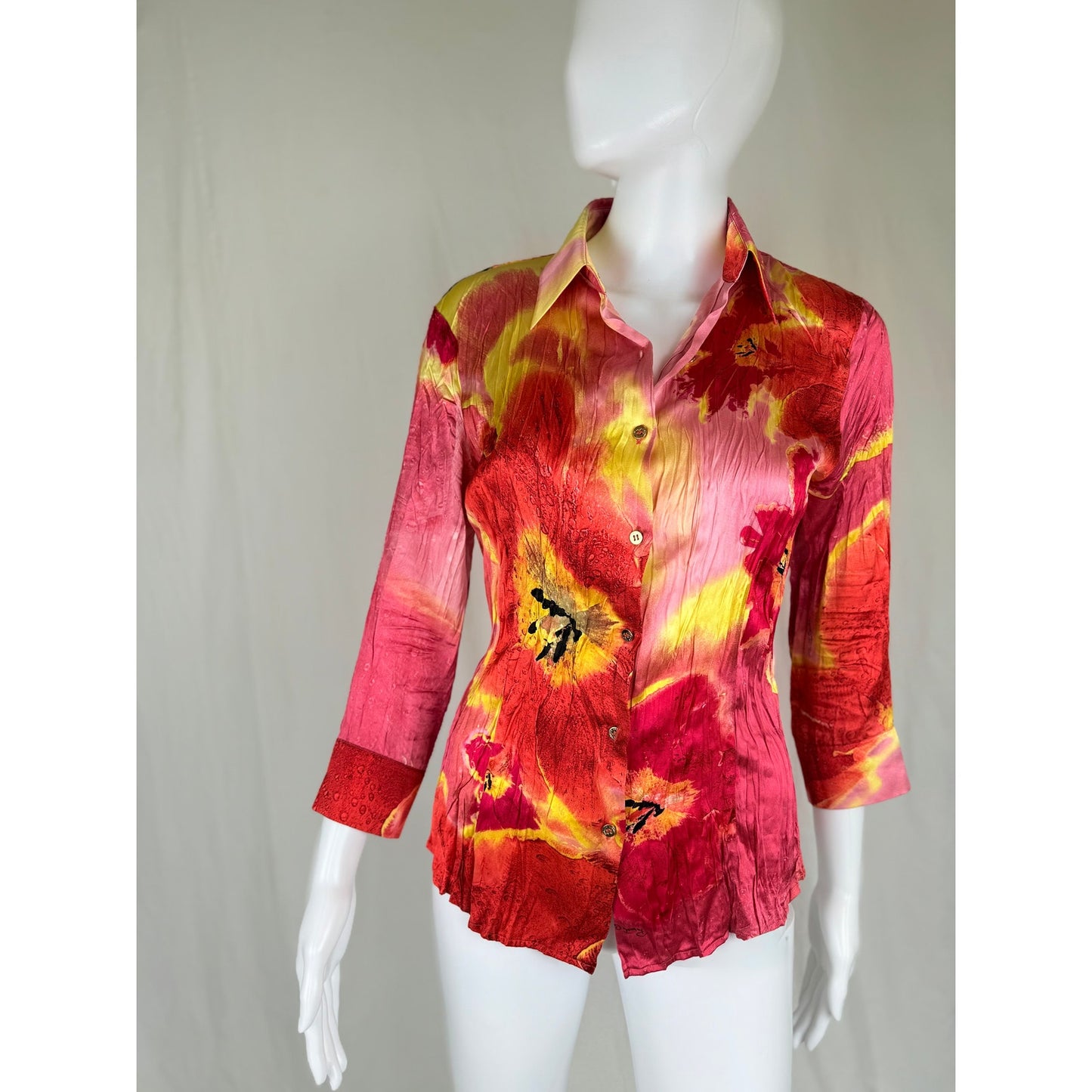 2004 crinkle silk blouse size S