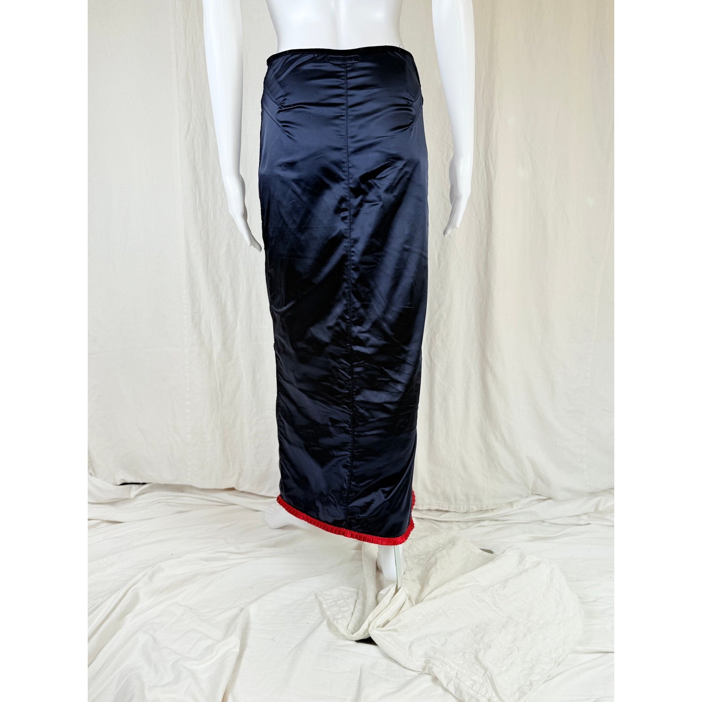 Satin maxi skirt with rhinestone detailing S