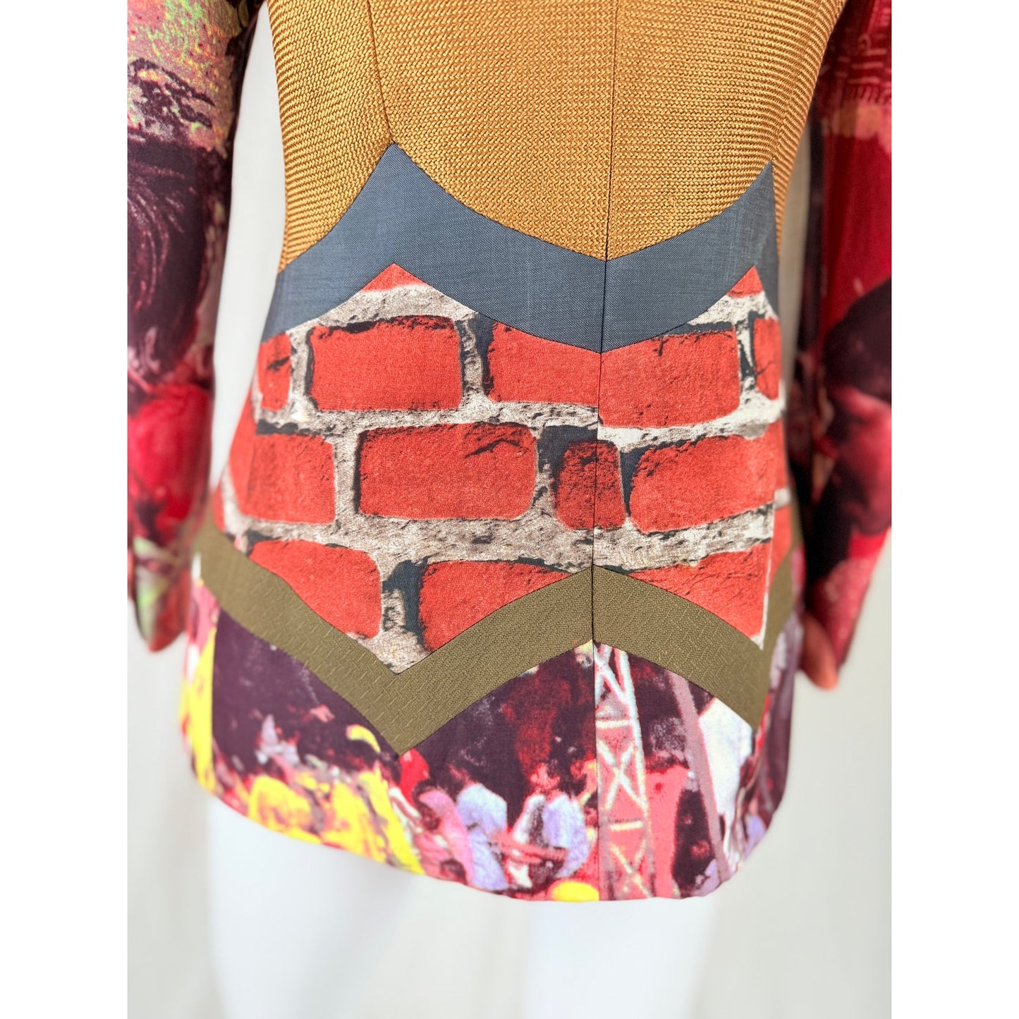 Early ’90s  blazer with photo-collage trompe-l’œil print.