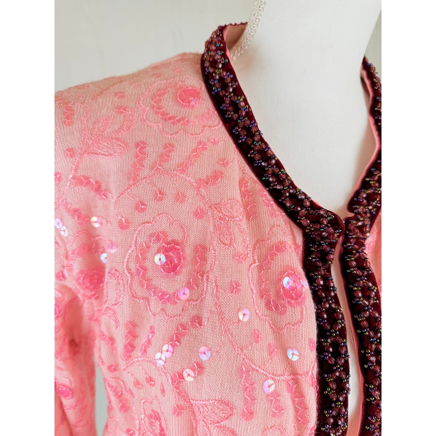 90s sequin embellished cardigan. L