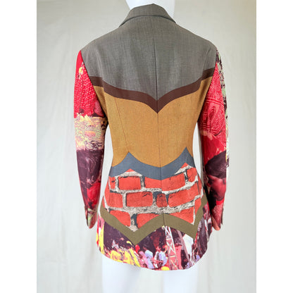 Early ’90s  blazer with photo-collage trompe-l’œil print.